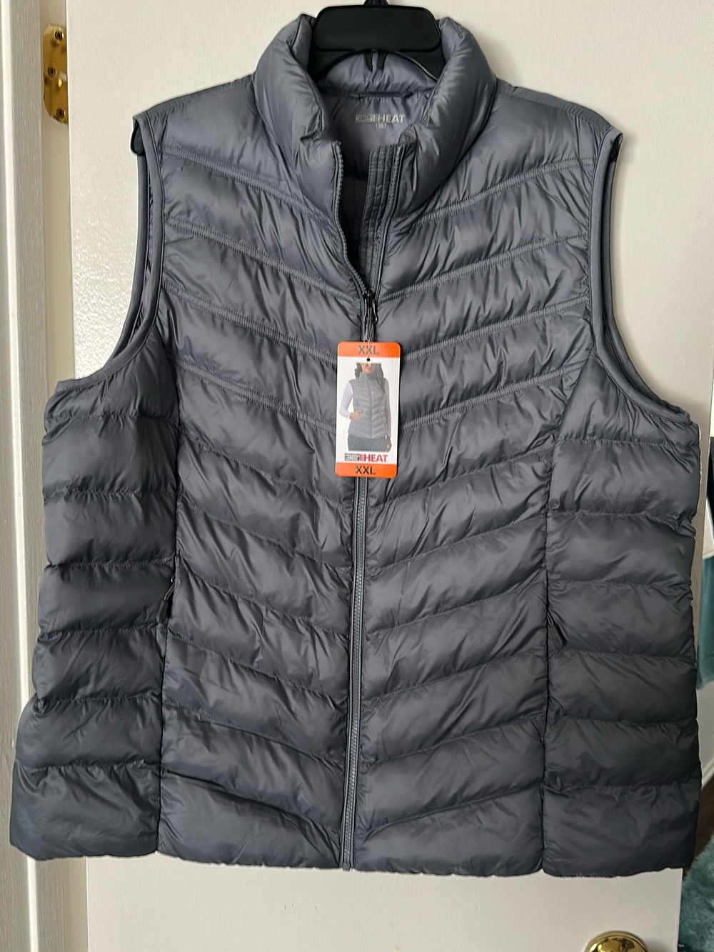 Quilted Puffer Vest in Charcoal Gray